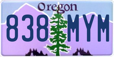 OR license plate 838MYM