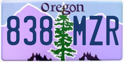 OR license plate 838MZR