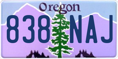 OR license plate 838NAJ
