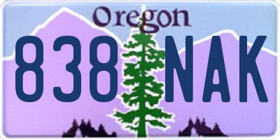 OR license plate 838NAK