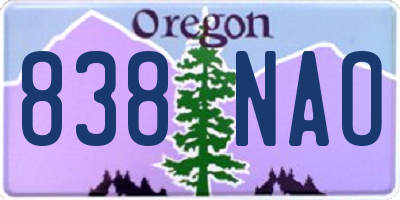 OR license plate 838NAO