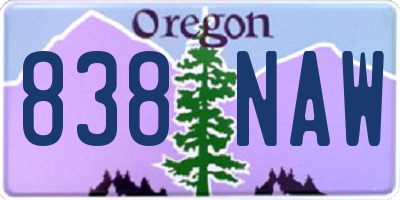 OR license plate 838NAW