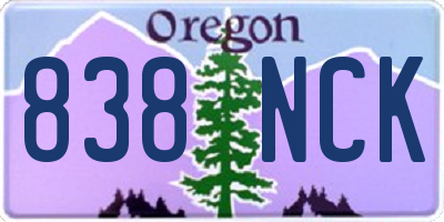 OR license plate 838NCK