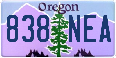 OR license plate 838NEA