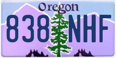 OR license plate 838NHF