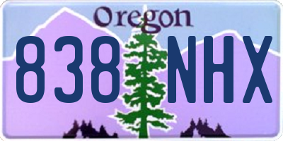 OR license plate 838NHX
