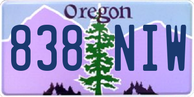 OR license plate 838NIW