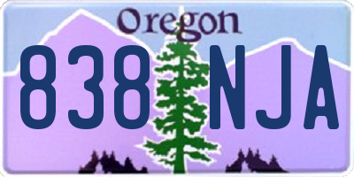 OR license plate 838NJA