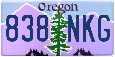OR license plate 838NKG