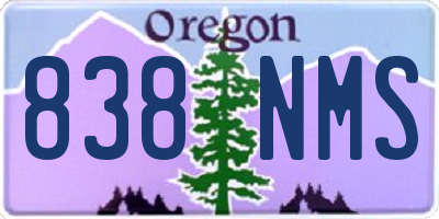 OR license plate 838NMS