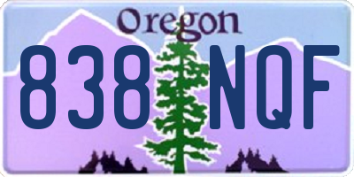 OR license plate 838NQF