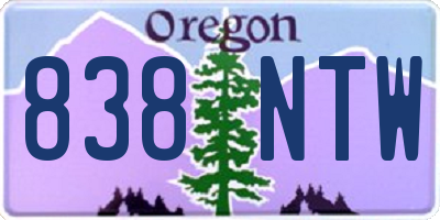 OR license plate 838NTW