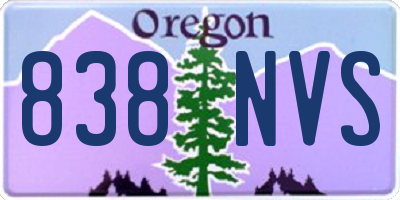 OR license plate 838NVS