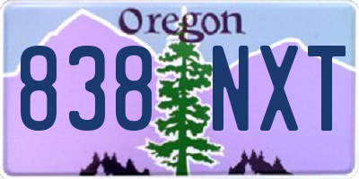 OR license plate 838NXT