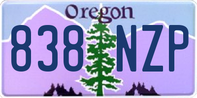 OR license plate 838NZP