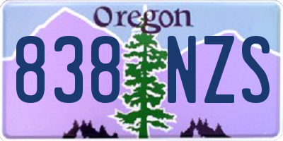 OR license plate 838NZS