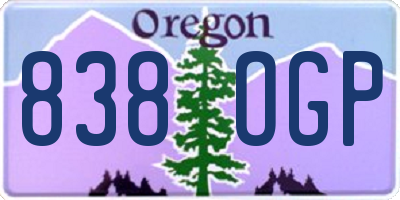OR license plate 838OGP