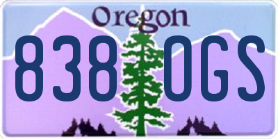 OR license plate 838OGS