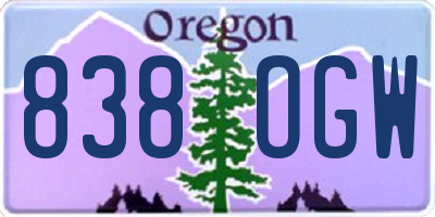 OR license plate 838OGW