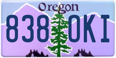 OR license plate 838OKI