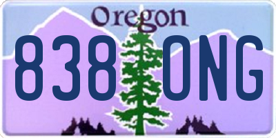 OR license plate 838ONG