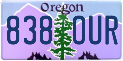 OR license plate 838OUR