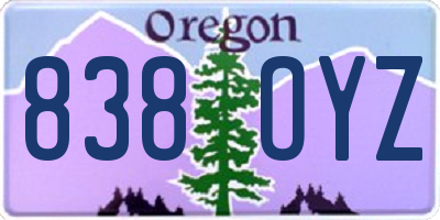 OR license plate 838OYZ