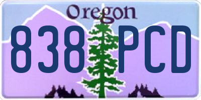 OR license plate 838PCD