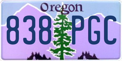OR license plate 838PGC