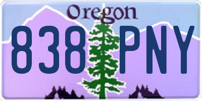 OR license plate 838PNY