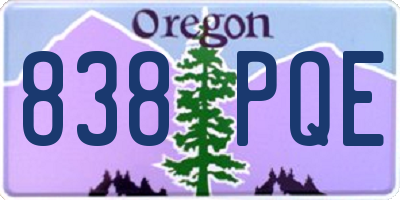 OR license plate 838PQE