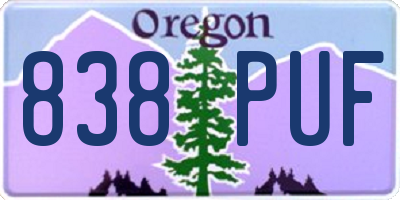 OR license plate 838PUF