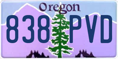 OR license plate 838PVD
