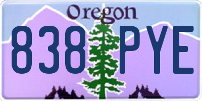 OR license plate 838PYE