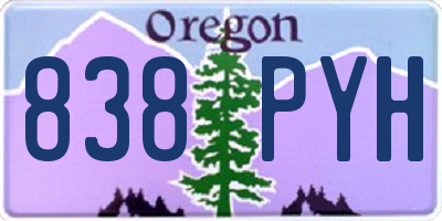 OR license plate 838PYH