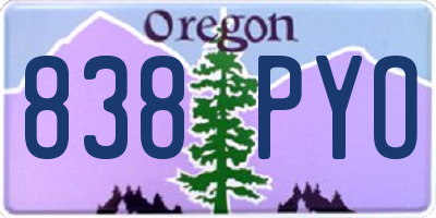 OR license plate 838PYO