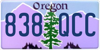 OR license plate 838QCC