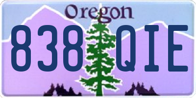 OR license plate 838QIE