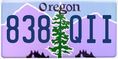 OR license plate 838QII