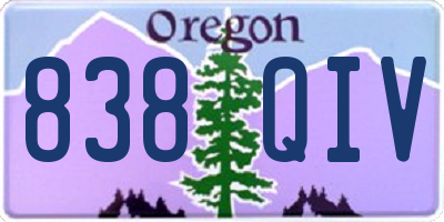 OR license plate 838QIV