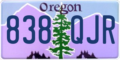 OR license plate 838QJR