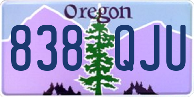 OR license plate 838QJU