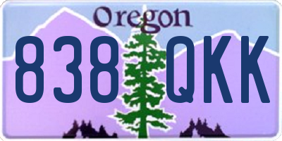 OR license plate 838QKK