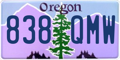 OR license plate 838QMW
