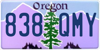 OR license plate 838QMY