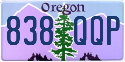 OR license plate 838QQP