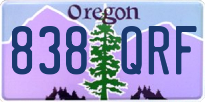 OR license plate 838QRF