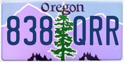OR license plate 838QRR