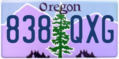 OR license plate 838QXG