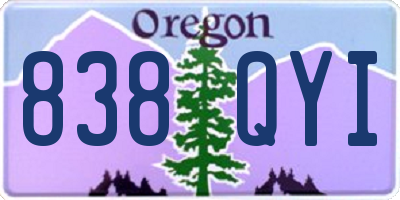 OR license plate 838QYI